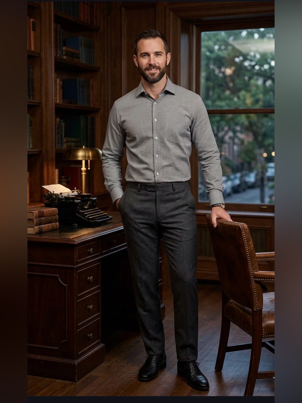 Stacy Adams Gray Dress Shirt